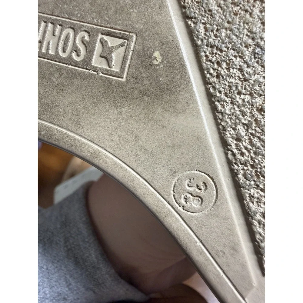 Pikolinos Mykonos Wedge Sandal Leather‎ Brown White Neutral Comfort Spain 38/7.5